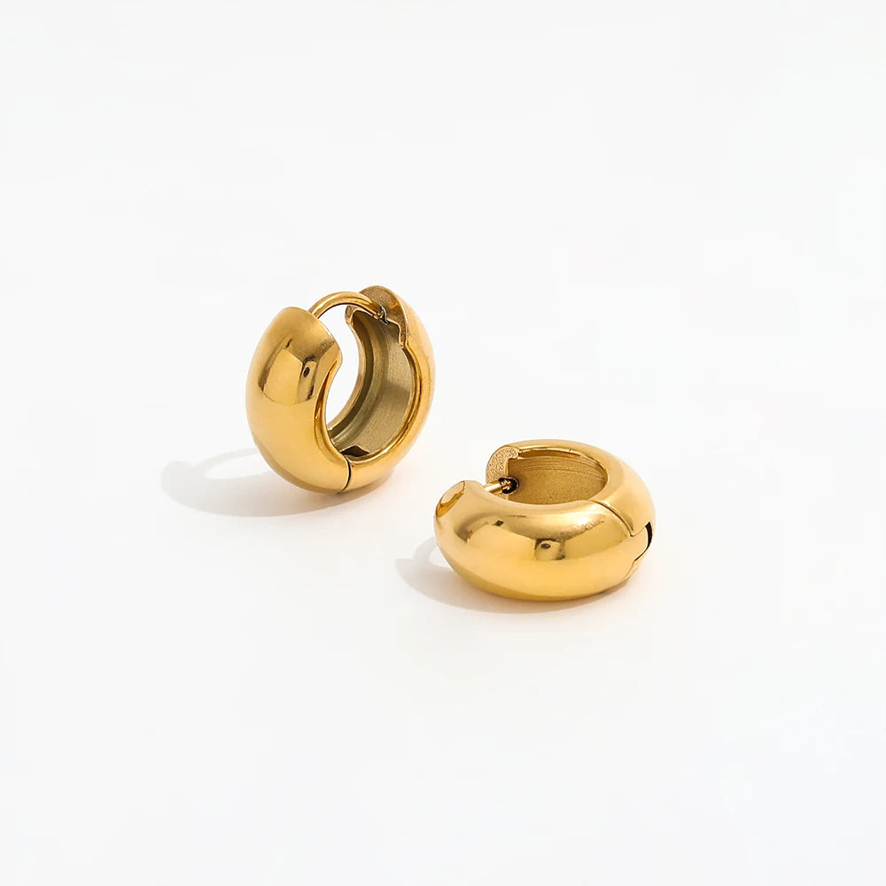 Fenny 18K Gold-plated Wholesale Waterproof & Tarnish Free Minimalist Fashionable Arc Huggie Stainless Steel Earring for Women MegaBDM