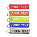 Custom Logo Double Sided Embroidered Fabric Keychain Personalized Key Tag for Promotional Activities