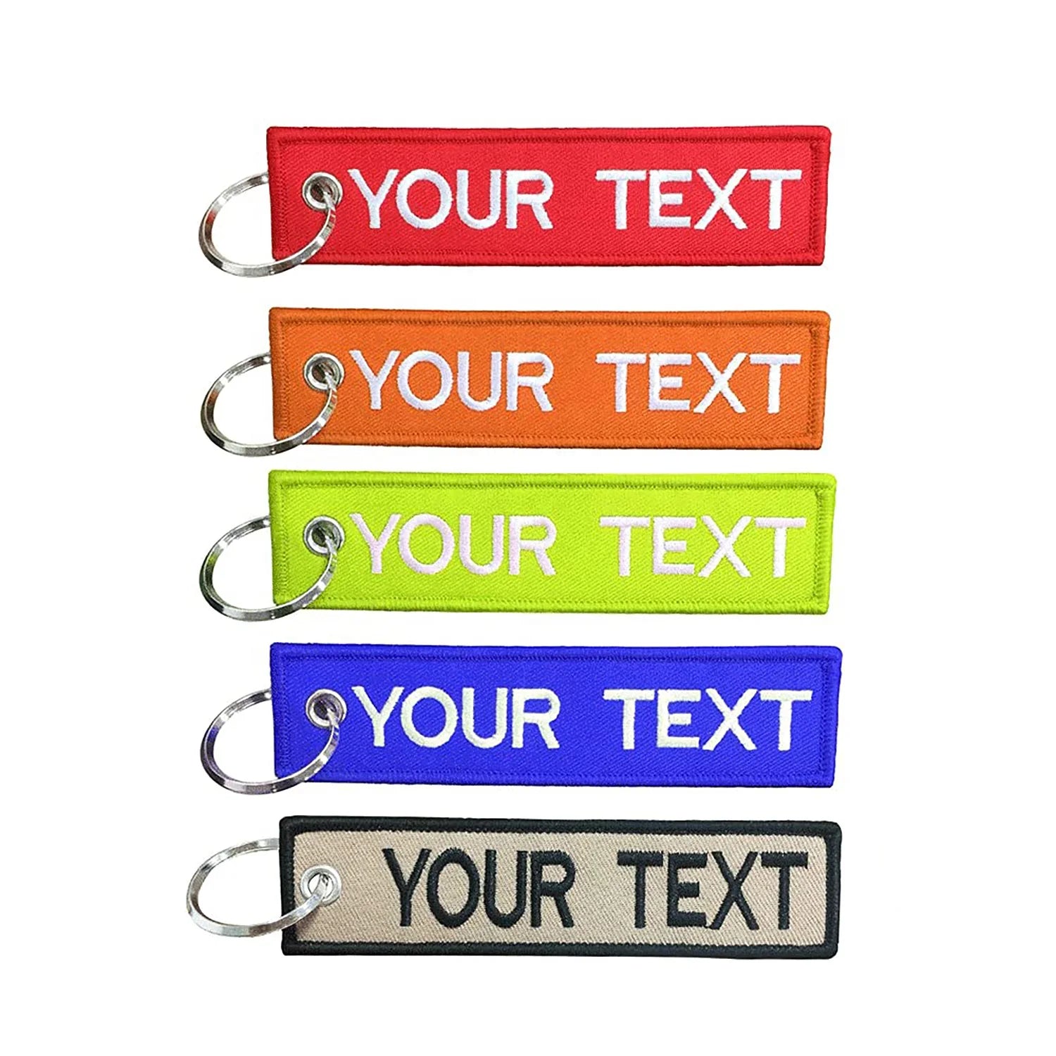 Custom Logo Double Sided Embroidered Fabric Keychain Personalized Key Tag for Promotional Activities
