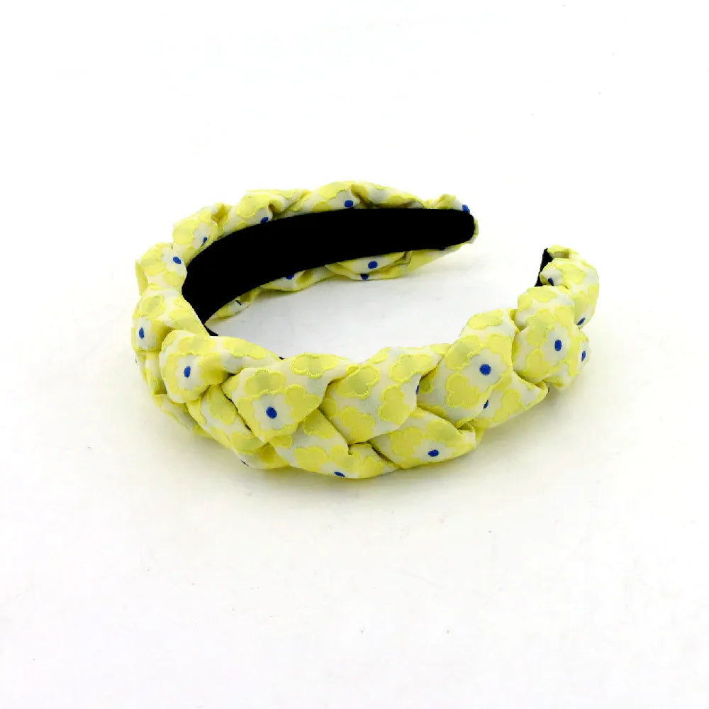 Dream Fashion Top Knotted Pearl Big Boho Hairband Hair Clasp Luxury Jacquard Handmade Headband for Christmas Wholesales MegaBDM