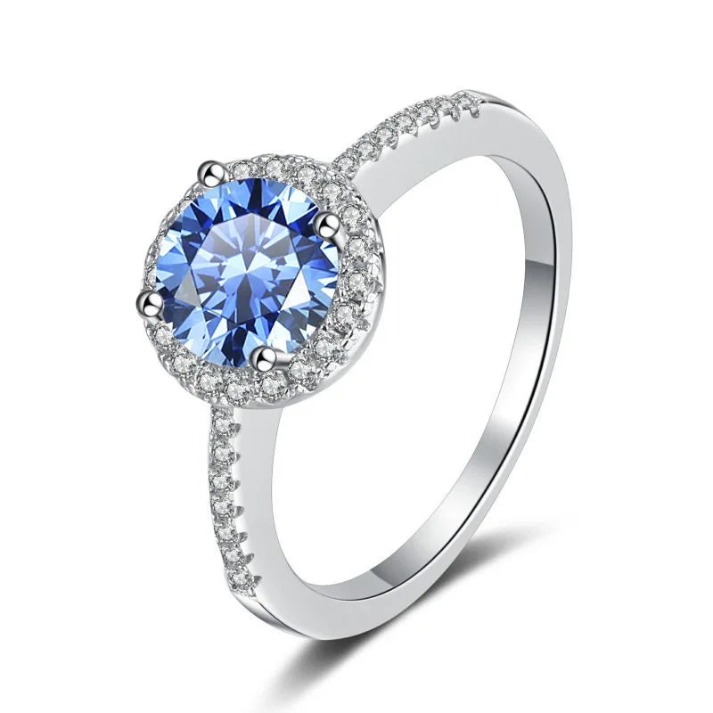 Romantic VVS1 Moissanite Diamond Ring for Women Fine Jewelry Premium S925 Sterling Silver Ladies' Engagement Ring