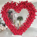 H109 Marry Me Red Big Heart Shaped Proposal Silk Faux Floral Runner Arrangement Arch Artificial Rose Heart Flowers for Decor