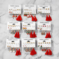 6 Pcs/Set Fashion Santa Claus Snowman Design Pearl Earring Set for Christmas Jewelry