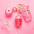 Custom Private Label Cute Milk Tea Cup Lip Gloss with Keychain Honey Mineral Lip Oil Glossy and Hydrating