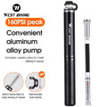 For WEST BIKING High-Pressure 160PSI Bicycle Pump Mini Convenient Integrated Aluminum Alloy Schrader Presta Valve