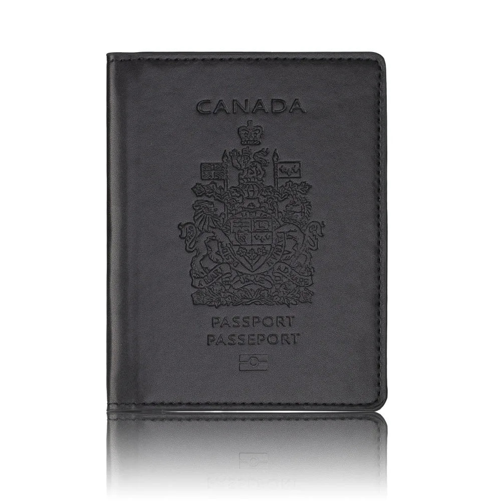 2025 Customize logo Canada Card Holder Pu Leather Passport Holder Cover with  Record Card Protector to Canada
