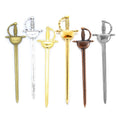 6 Color Alloy Antique Knight Sword Charms for Jewelry Making DIY Handmade Weapons Pendant 85*23mm M64