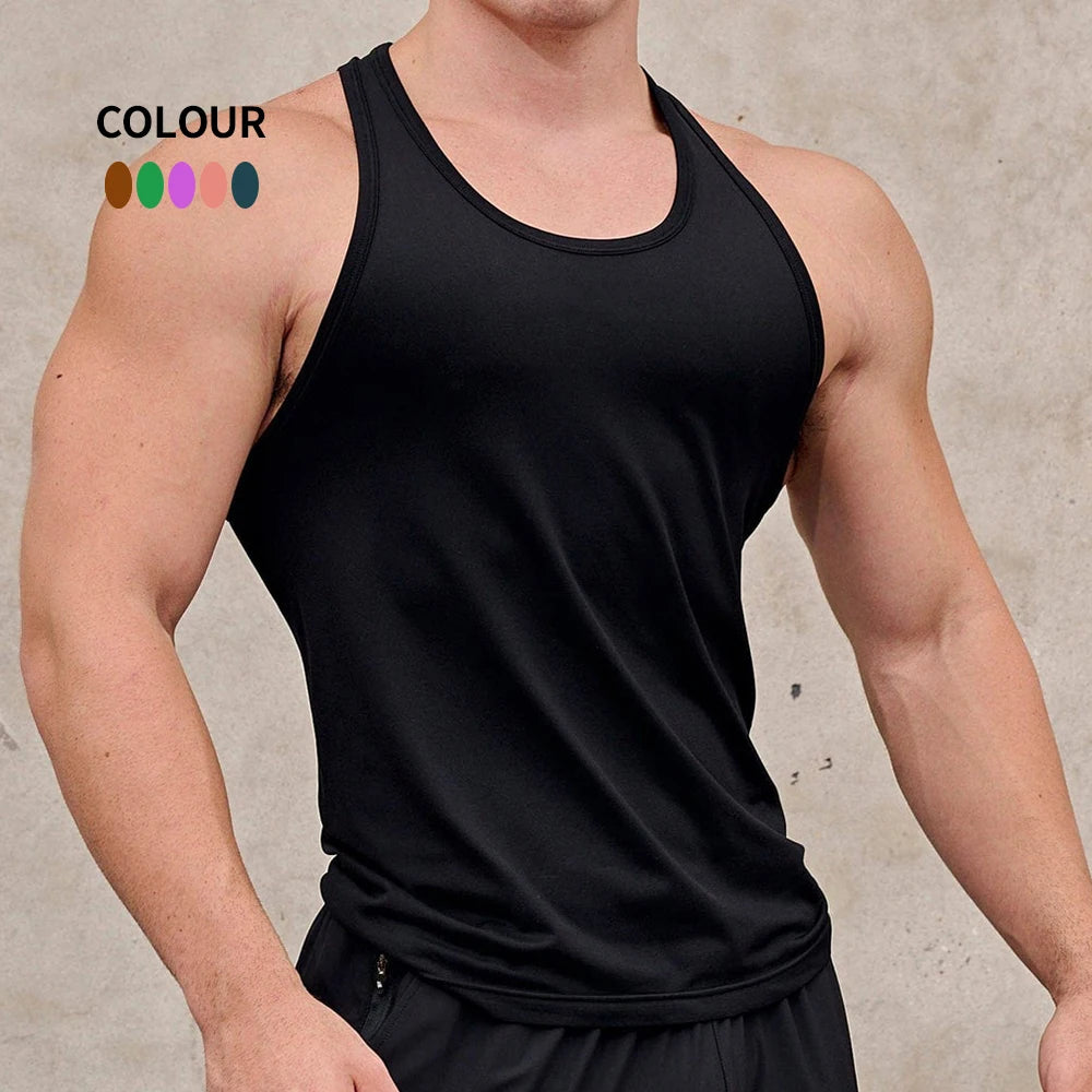 Wholesale Men Sleeveless Gym Training Athletic Workout Shirts Men's Bodybuilding Stringer tank Top Custom Size