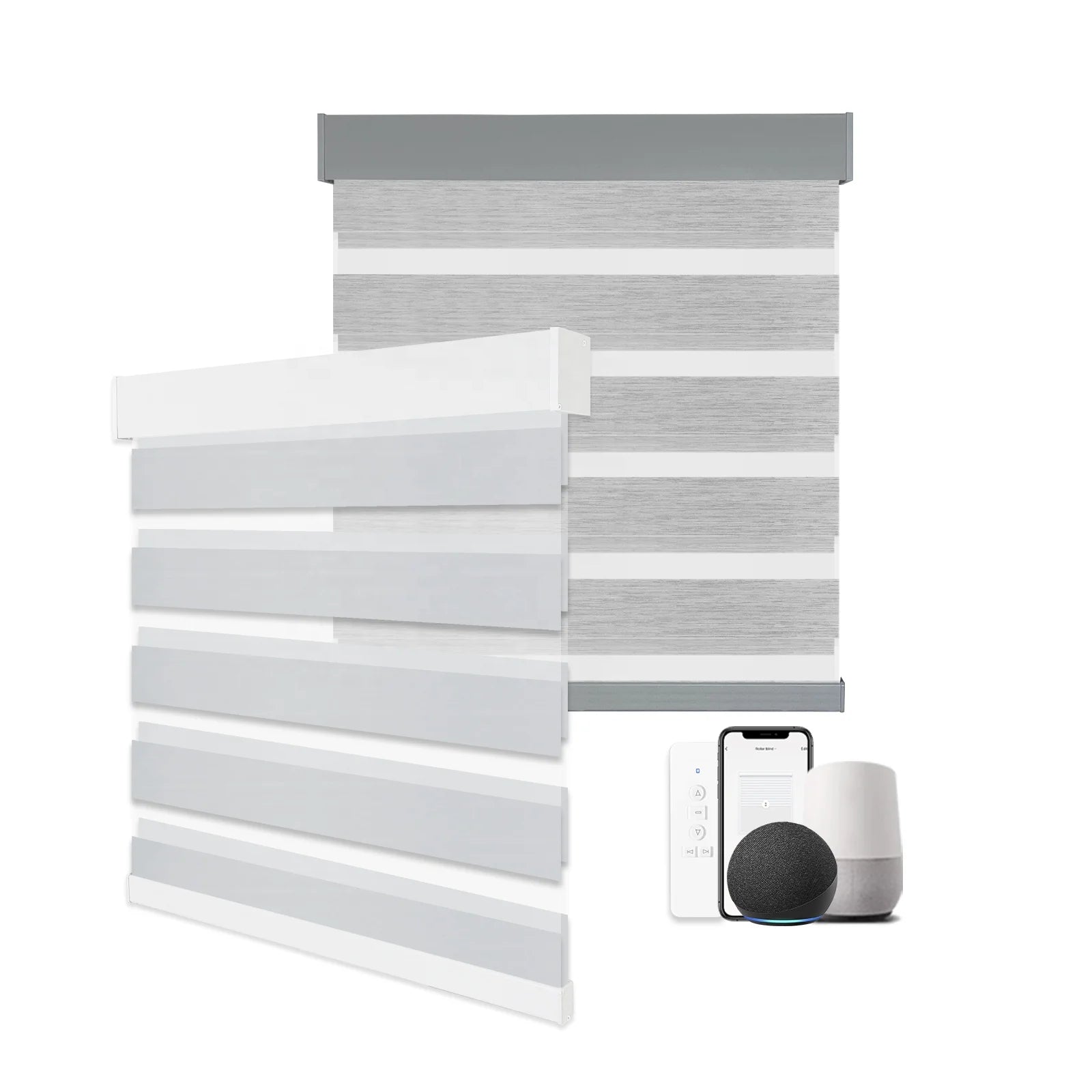 Hot Selling Google Home Smart Motorized Automatic Control Remote Motorised Alexa Roller Zebra Blinds for Window
