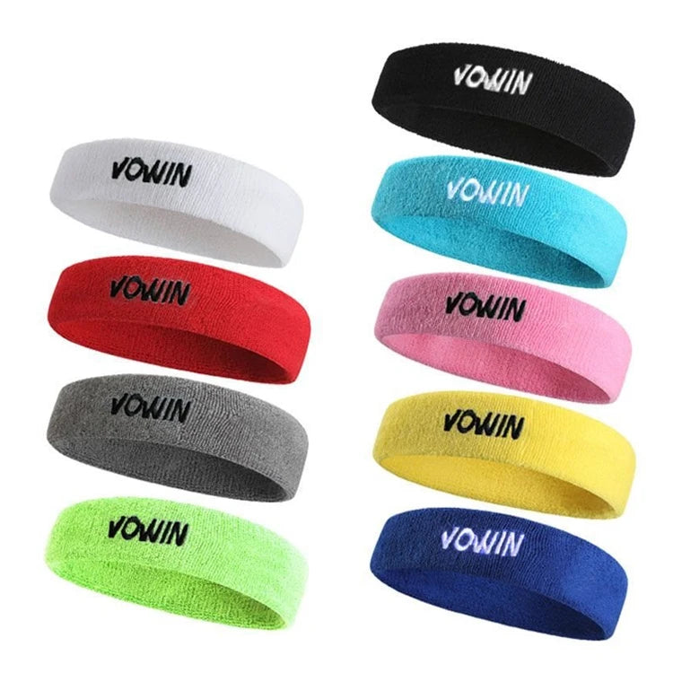 Custom Logo Embroidery Basketball Tennis Terry Towel Sweat Head Bands Women Men Cotton Elastic Sports Headband Sweatband
