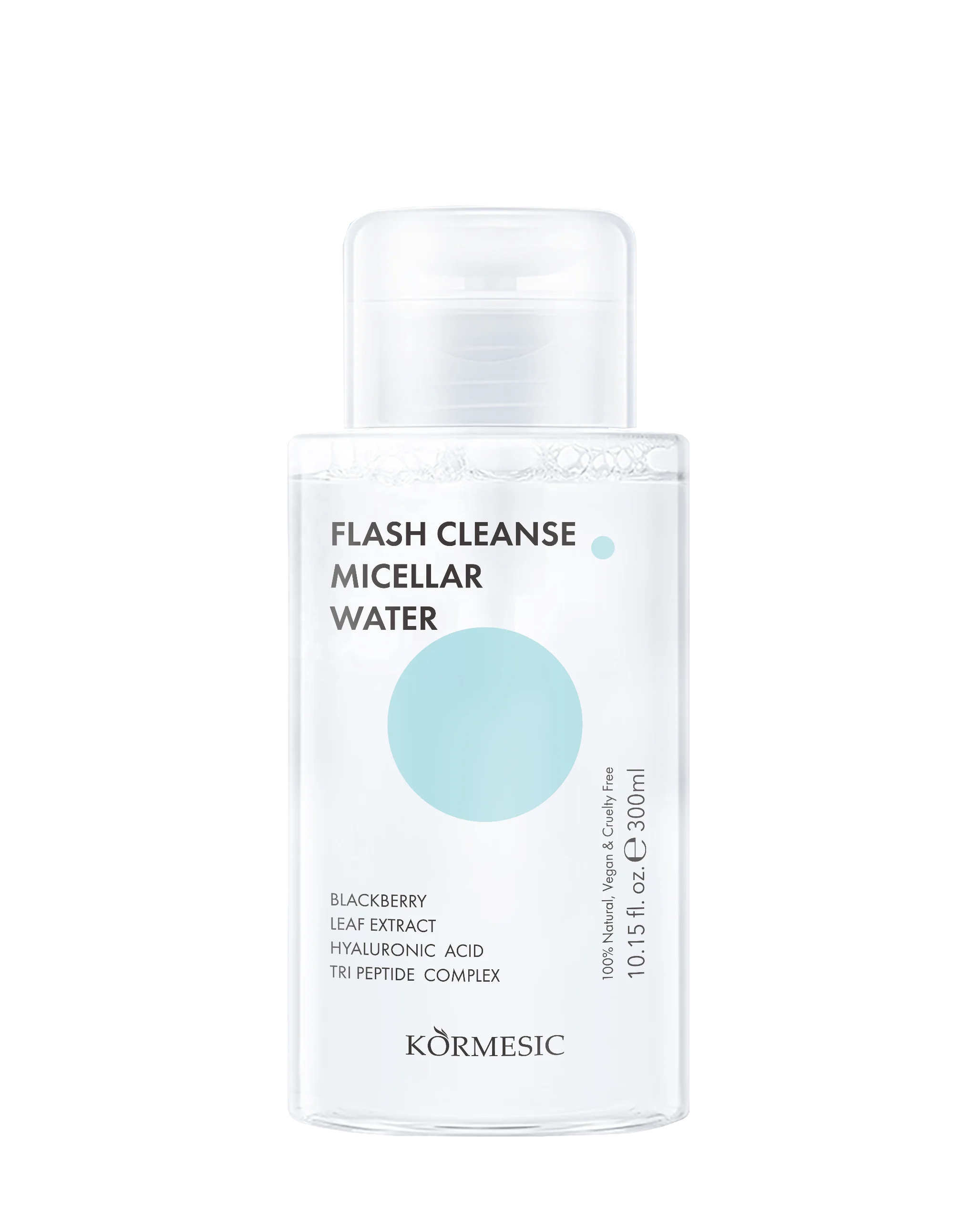 Private Label KORMESIC 100% Natural Vegan&Cruelty Free FLASH CLEANSE MICELLAR WATER