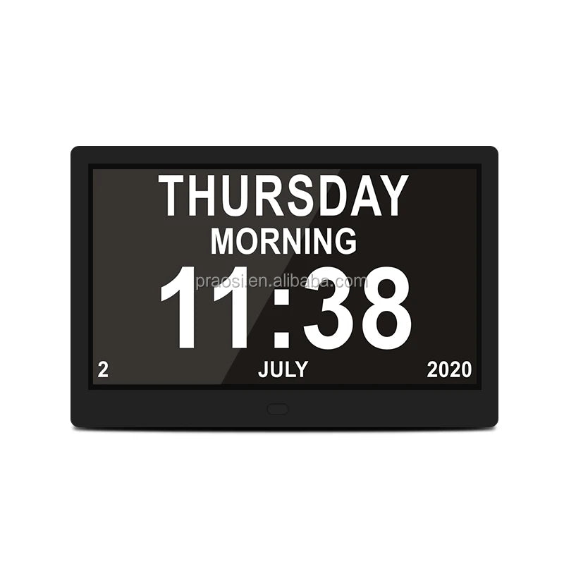 Large Screen Digital Desktop LCD Clock Kit with Calendars for Seniors Medicine Reminder Electronic Movement Type