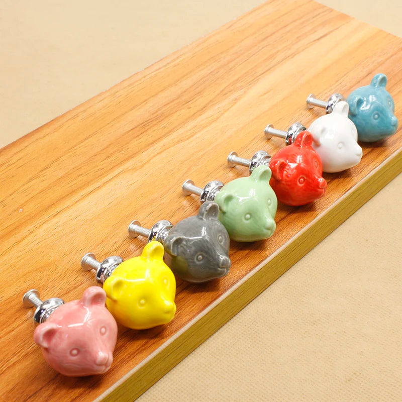 Animal Shape / Cartoon Children Room Ceramic Cabinet Wardrobe Handle Door Handle for Kids Nursery Cabinet Knobs