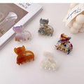 Korean Fashion Women Hair Accessories Acetate Animal Hollow Small Size Cute Acrylic Hair Claw Clips
