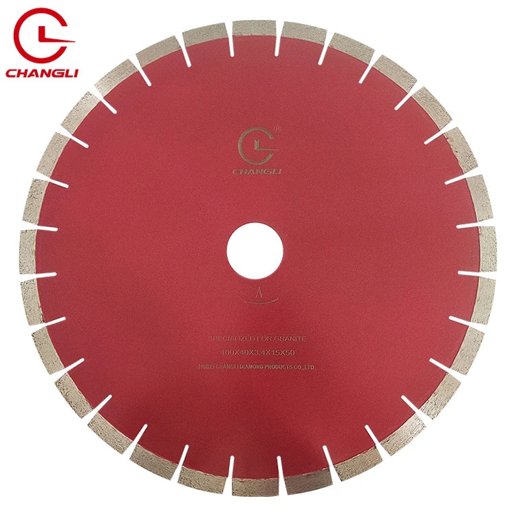 Industrial Standard Circular 16inch 400mm Wet Band Disk Diamond Laser Welded OEM Bridge Saw Blade for Granite Stone Cutting