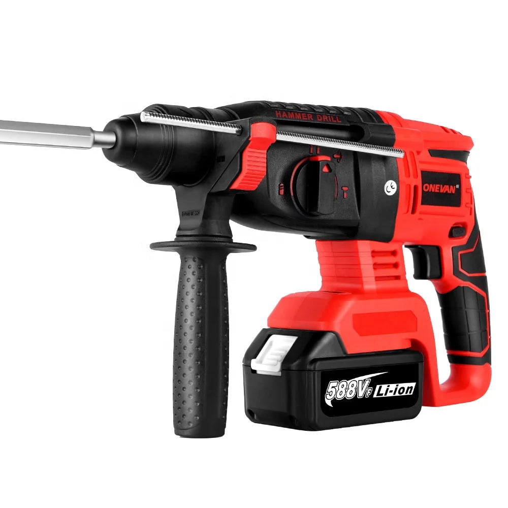 2000W 588VF Brushless Electric Hammer Drill Rechargeable Cordless Rotary Hammer Impact Drill Perforator No Battery