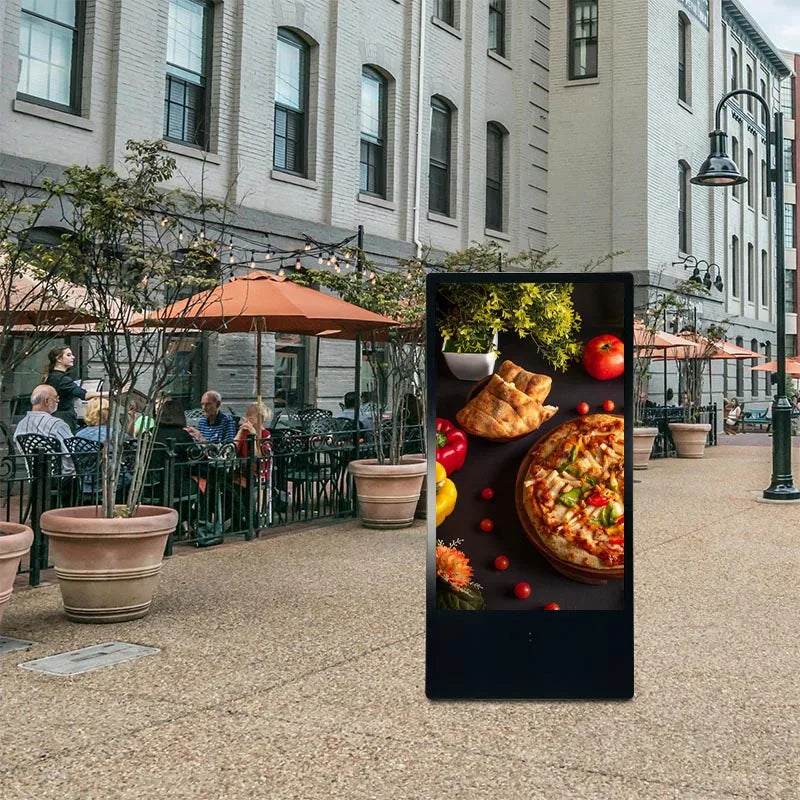 Battery Powered Outdoor Lcd Digital Poster Advertising Digital Signage with Wheels Lcd Advertising Display Portable