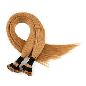 Wholesale Double Drawn Raw Indian Temple Hair Hand Tied Weft Human Hair Extensions