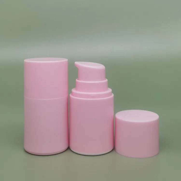 Stock pink Plastic Airless Serum Pump Bottle Wholesale Cosmetic 30ml 50ml 100ml 120ml pink Airless Vacuum Lotion Pump Bottle