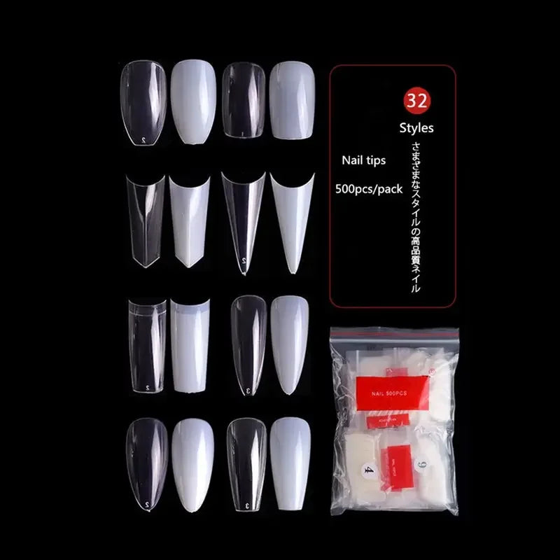 Mischeering  French Various Sharpe Nail Art Tips  Display Sharp Water Drop  Clear Black Natural Color Chart Display Manicure