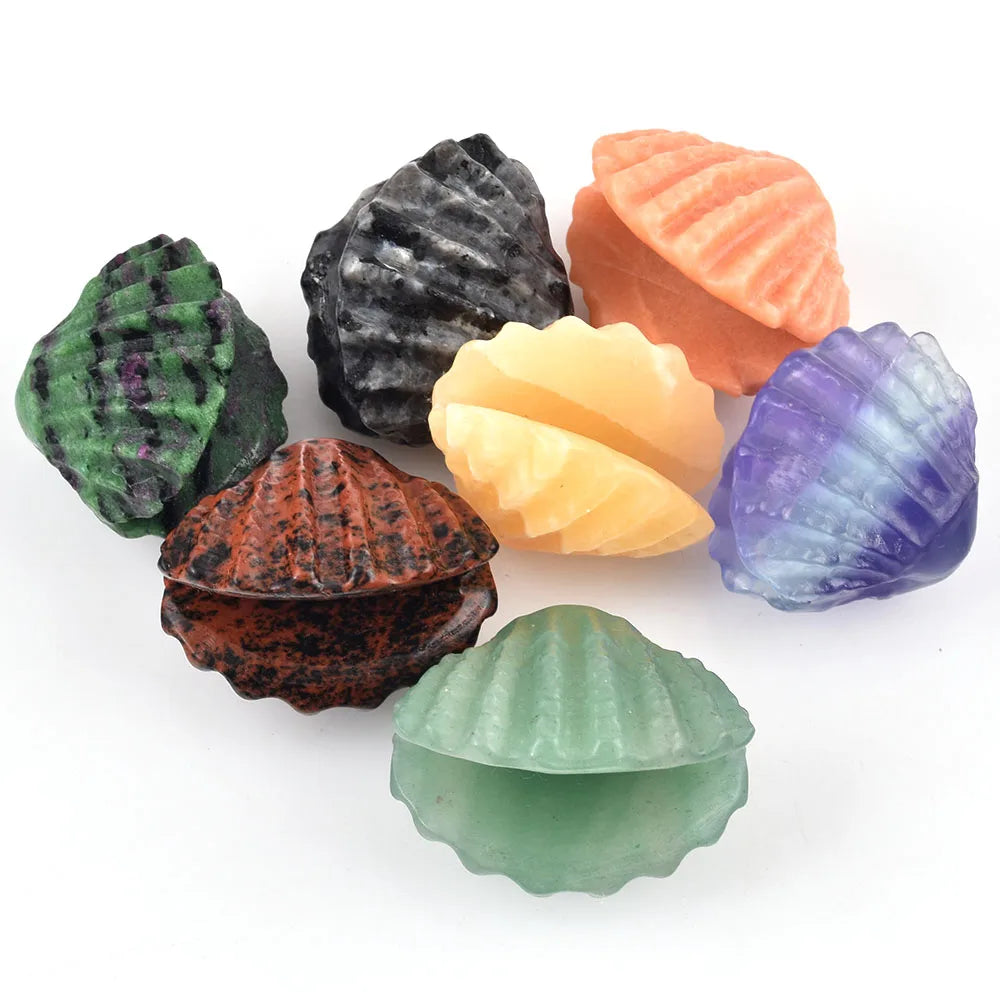 Wholesale Natural Healing Stone Crystal Shell Carving Quartz Gemstone Shell Crystal Carving