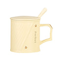 Ceramic Cup Coffee Mug Afternoon Tea Light Luxury Twill Gold Mug Business Gift Milk Mug Office Home Couple Ceramic Cup With Lid