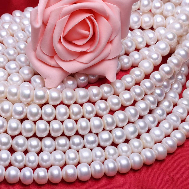 Certified ZZDIY057 Freshwater Pearl Necklace 11.0-12.0Mm Thick Flat Round a Bead Pearl Necklace Manufacturers Direct Sale MegaBDM