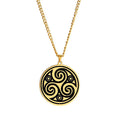 HLSS118 Triskele Triple Spiral Symbol Key of Solomon Kabbalah Amulet Occult Pagan Jewelry Stainless Steel Pendant Necklace