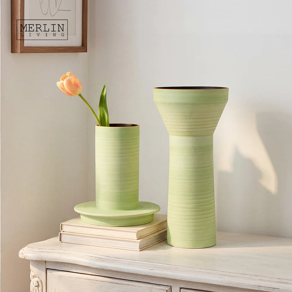 Merlin Living Handmade Nordic Ceramic Tabletop Vase Modern Floral Decorative Accessories Unique Designer Home Decor