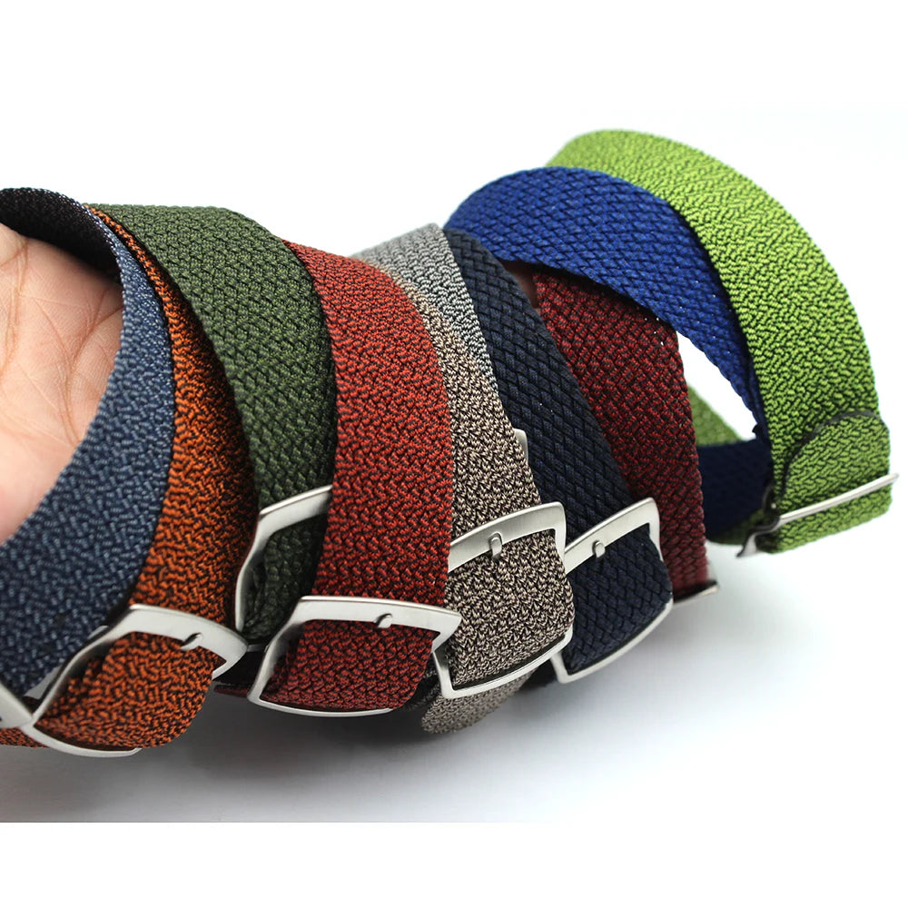 Premium Quality Perlon Watch Straps 20mm 22mm Fabric Nylon Watch Bands 304/316 Stainless Steel Buckle for Smart Watch