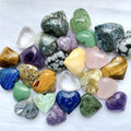 Natural Healing Puffy Assorted Gemstone Heart Shape Mixed Materials Crystal Hearts Gift