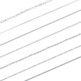 7 Style Trendy Basic Chain 925 Sterling Silver Fine Jewelry Simple Lobster Clasp Adjustable 40+5CM Necklace for Women