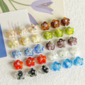 Retro 15mm Colorful Flower Beaded Daisy Charm Glass Bead for DIY Bracelet Necklace Handmade Jewelry Making Accessories