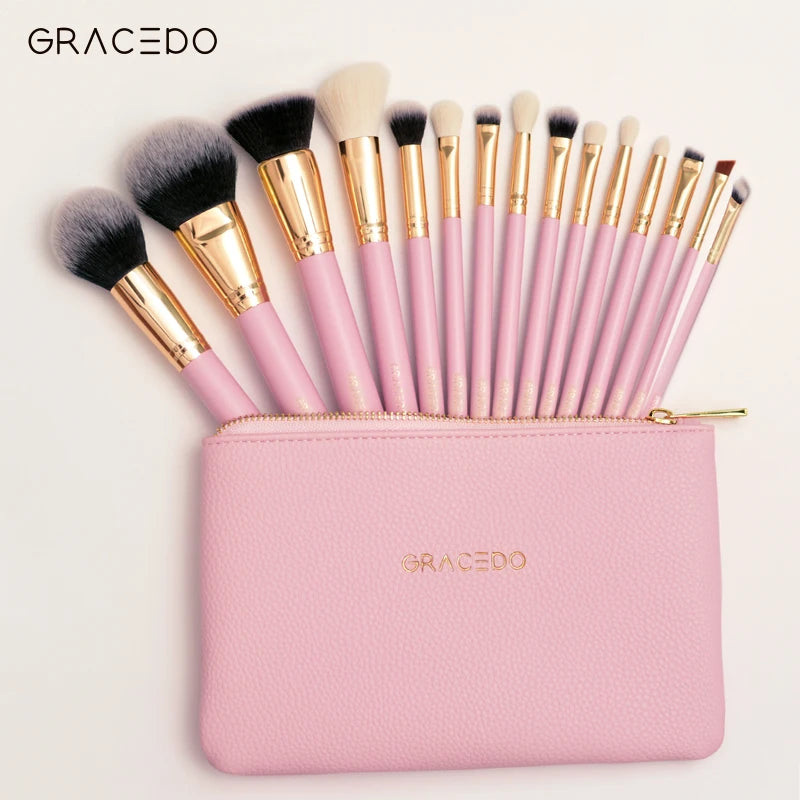 GRACEDO Hot Selling Private Label 7 PCS Pink Makeup Cosmetic Brushes Set