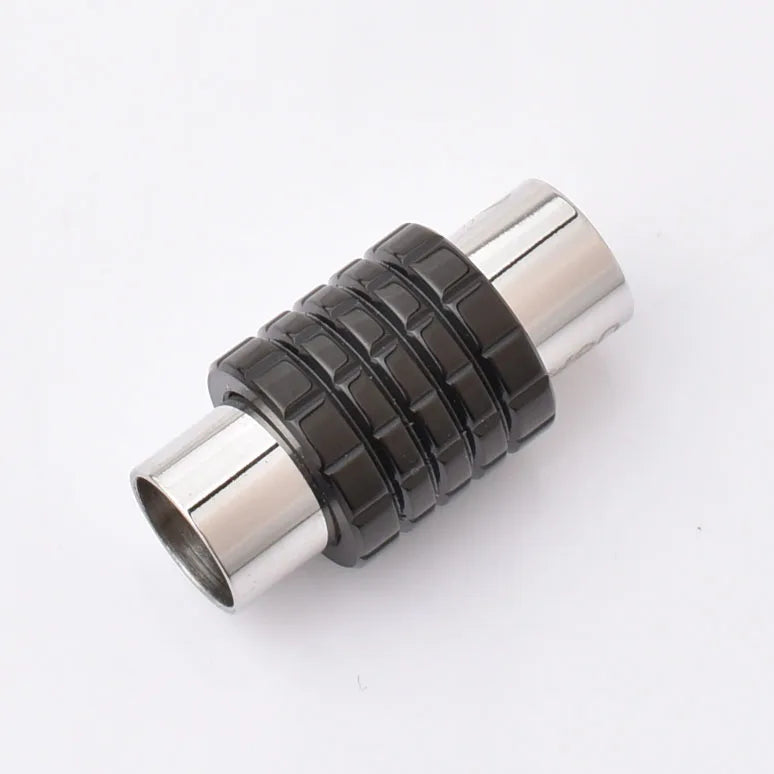 Wholesale Stainless Steel Cylinder Magnetic Clasp Fit 6Mm Leather Bracelet Diy Metal Black Silver Clasp Jewelry  Accessories