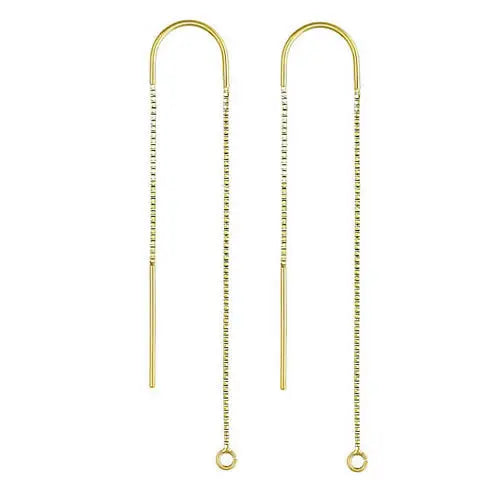 Beadsnice14K Gold U-Threader DC Box Chain Earring Drop With Ring