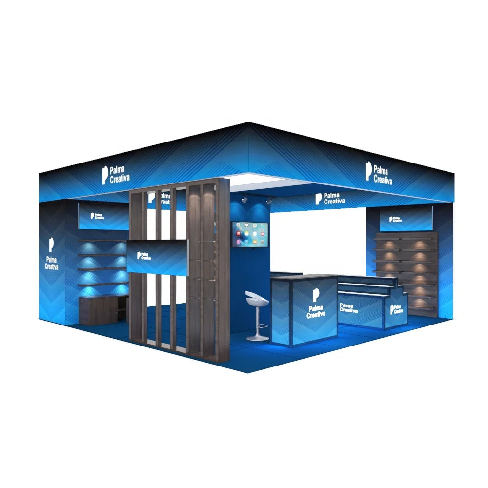 Custom Modular Aluminum 20x20 Shelf Modern Event Tradeshow Booth for Portable Trade Show Fair Expo Dye Sublimation MegaBDM