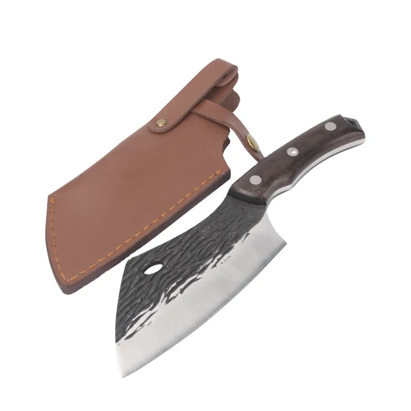 6 Inch Custom Handmade Forged Stainless Steel Fixed Blade Cleaver Slaughter Chopper Outdoor Kitchen Chef's Knife Slaughter Knife
