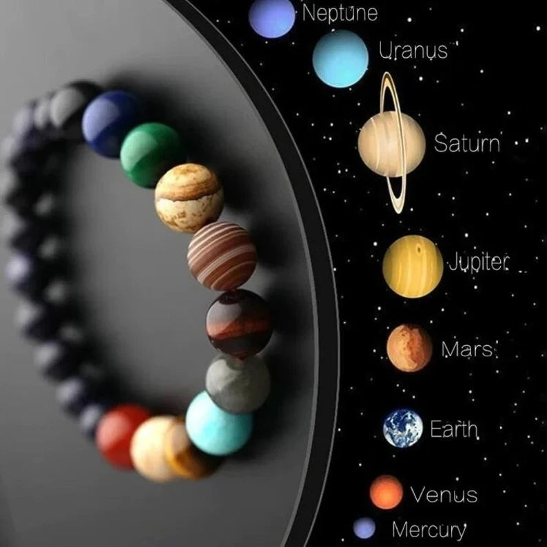 9 Planets Star Chakra Planets Gemstone Solar System Galaxy Universe Guardian Star Earth Space Bracelet