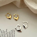 Love Heart Huggie Earrings Gold Plated 925 Sterling Silver Statement Hoop Earrings for Women