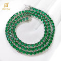 NUOYA Fine Jewelry Colorful Tennis Chain Necklace Bling Pink Zircon Silver Tennis Necklace Women