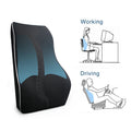 Ergonomic Chair Lumbar Support Back Cushion with Memory Foam Contoured Design Knitted 3D Mesh Cover Machine Washable
