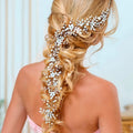 Bridal Alloy Pearl Handmade Floral Weave Hairband & Headband for Wedding Party Banquet