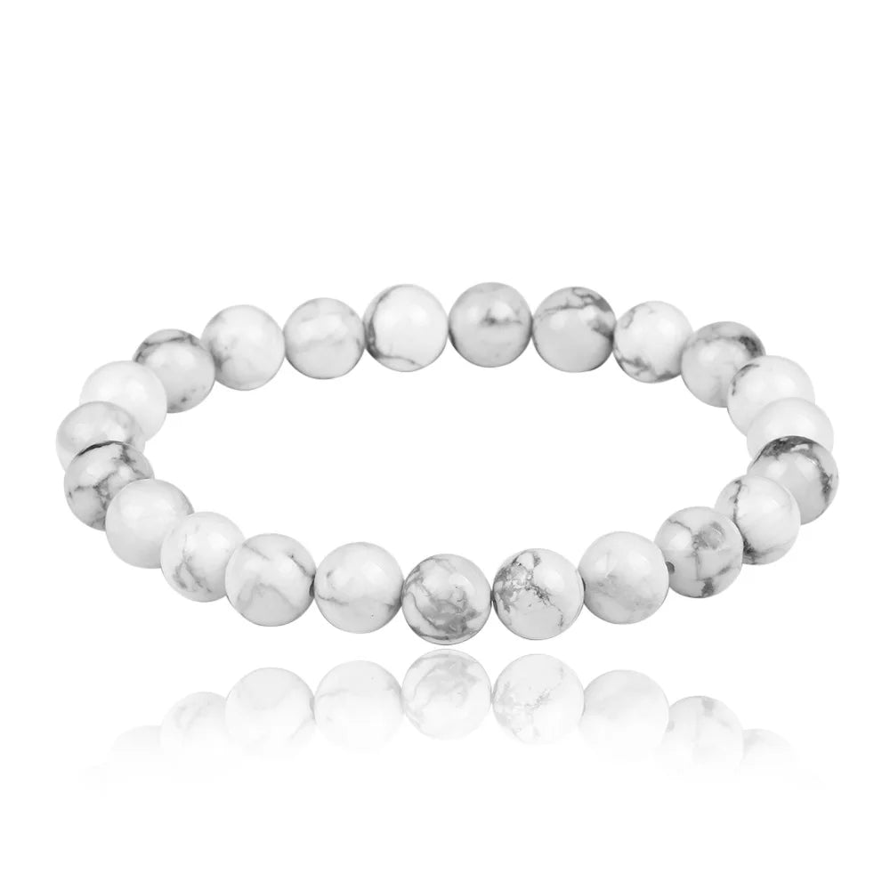 Gemstones White Turquoise Howlite Beads Bracelet for Jewelry Making