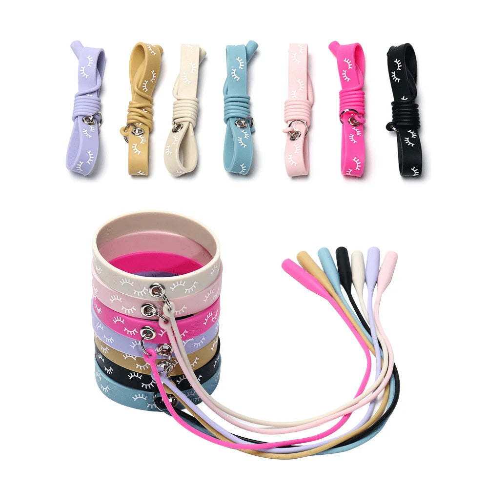 Wholesale Stainless Steel Eyelash Extension Tweezers Bracelets Purple/Pink/White/Black/Yellow/Green Tweezers Protector Bands