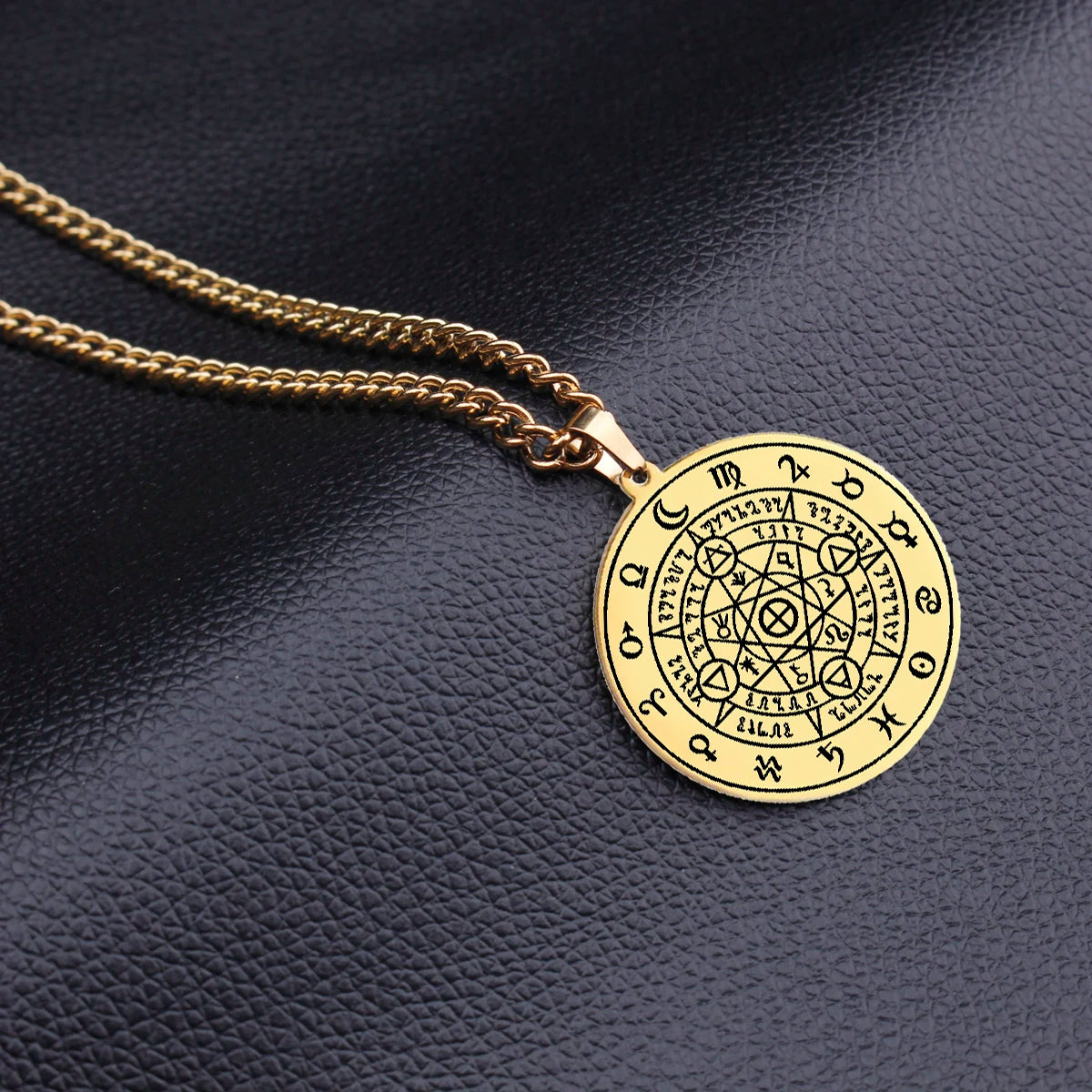 HLSS008 Alchemical Sigil by Zapista OU Amulet Seal Kabbalah Stainless Steel Laser Marking Pendant Necklace