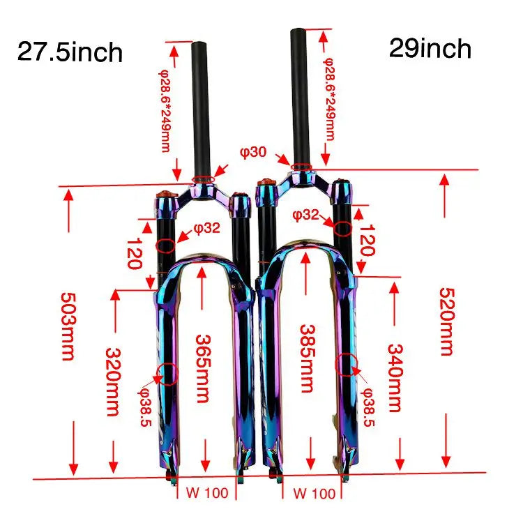 PASAK Aluminum MTB bike fork suspension Air 27.5/29er inch mountain bike 32 100mm fork for bike 7 color plated HL