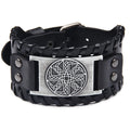 Viking Souvenir Genuine Leather Wristband Unisex Viking Bracelet Norse Myth Amulet Bracelet Viking Jewelry