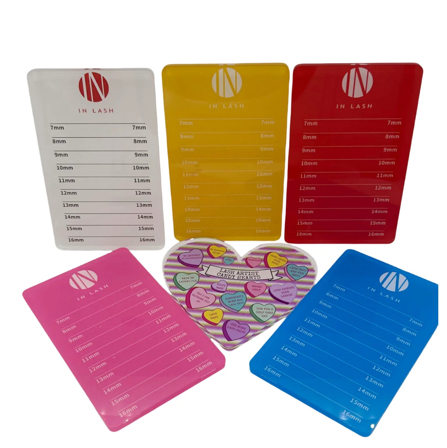 Professional Private Logo Customer Design Practice Use Heart Shaped Lash Eyelash Acrylic Holder Pallet Tile