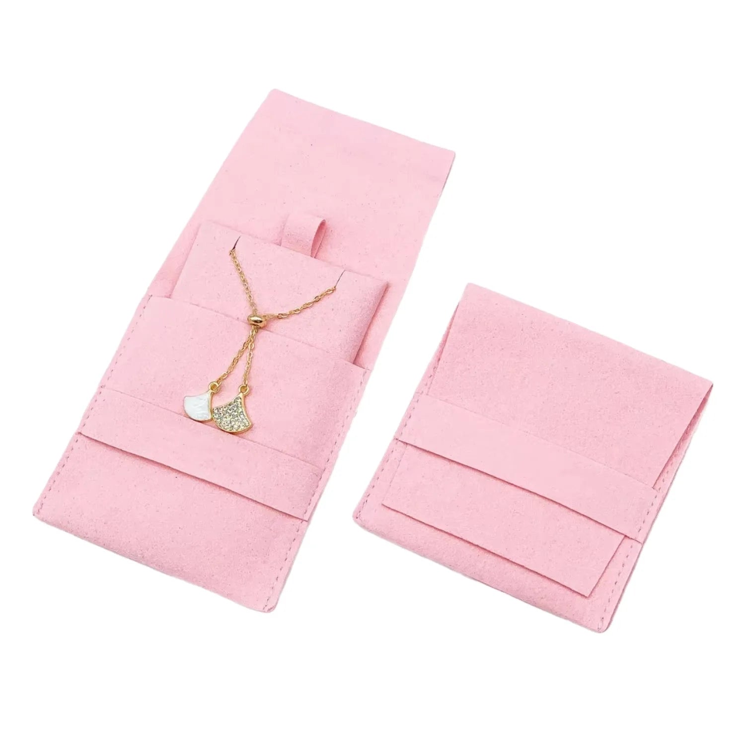 Popular Custom Microfiber Pouches Velvet Suede Jewelry Gift Envelope Drawstring Bag Pouch with Logo Printed